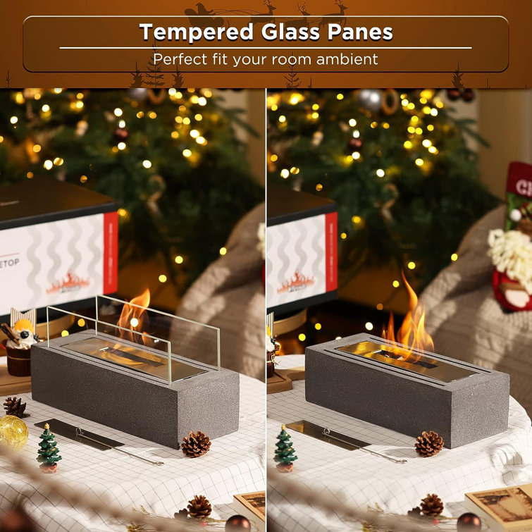 TURBRO Foyer de table en pierre à l'éthanol pour l'extérieur Wayfair